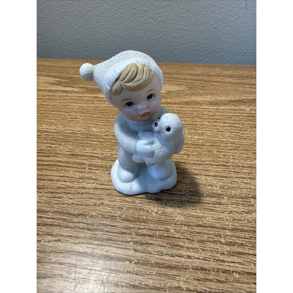 Vintage Homco Snow Babies Figurine with Baby‎ Seal